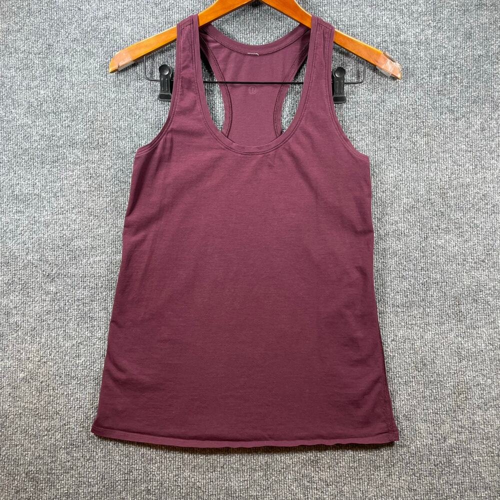 Lululemon Racerback Tank Top Women's 2/4 Red Stretch Activewear READ